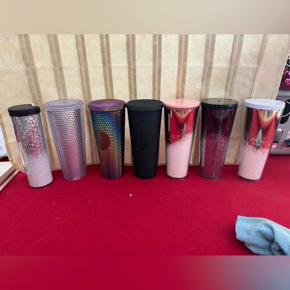 Starbucks reusable. $8 each or 35.00 for all of them